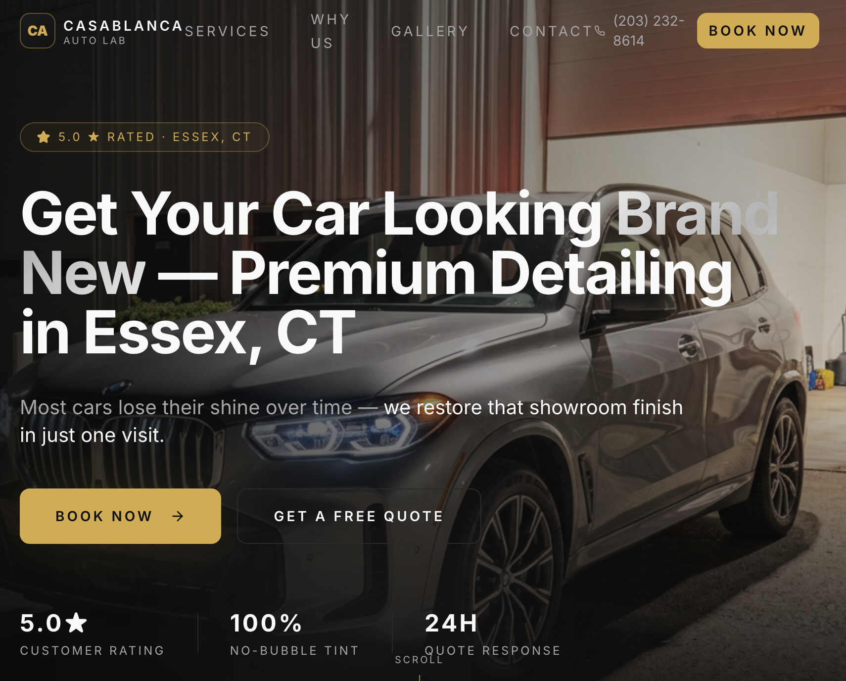 Casablanca Auto Lab website designed by Arveon